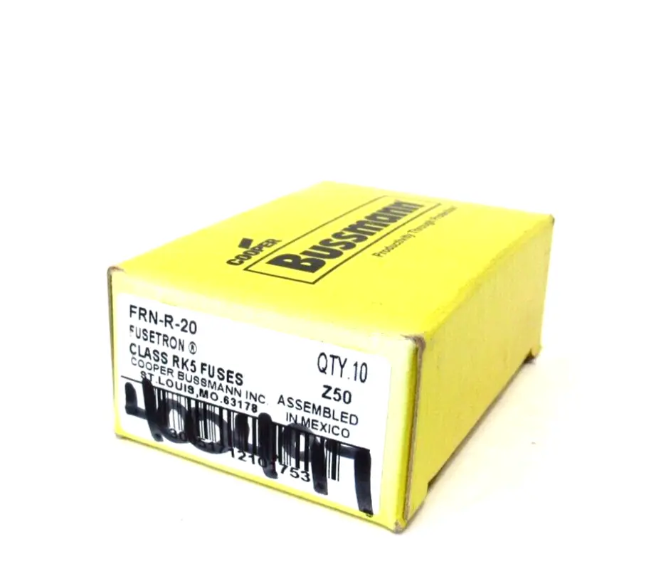 BOX OF 10 NEW BUSSMANN FRN-R-20 FUSES FRNR20