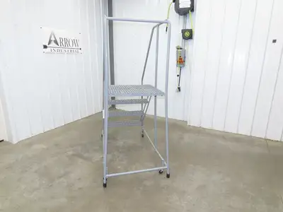 Uline H-1082-20 Rolling Ladder 4 Step 20" Work Platform 40" Top Step 450lbs Cap