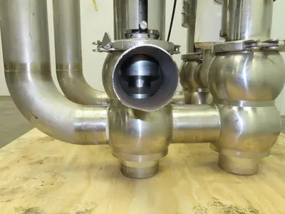 Sudmo DN4"/PN6/1.4404/S SS Sanitary Valve Pneumatic Actuator 4" Outlet Matrix