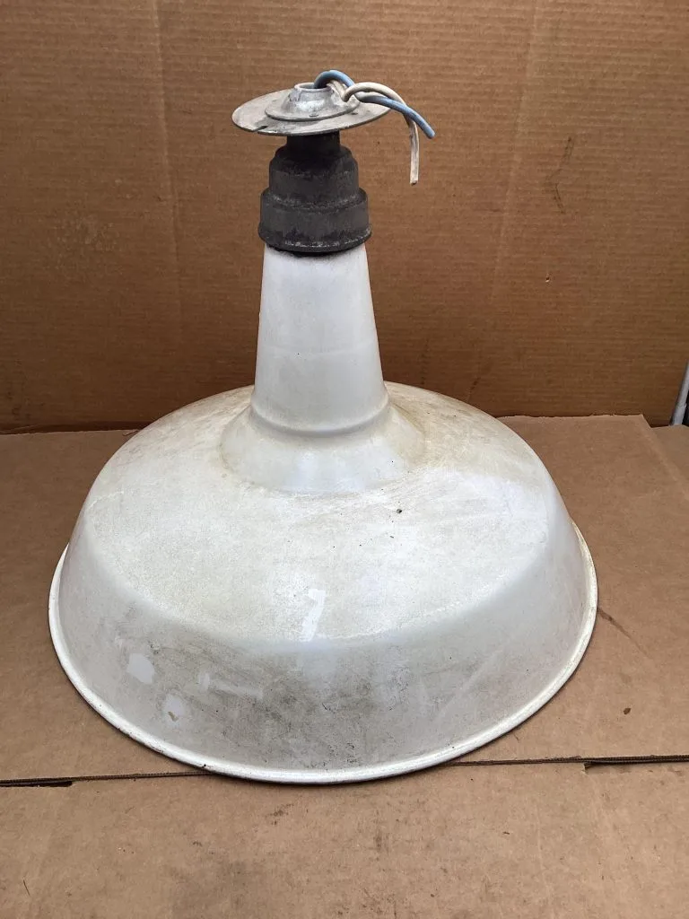 Vintage white Porcelain 18” Barn warehouse Light Shade