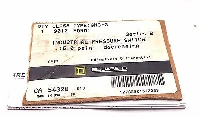NEW SQUARE D 9012-GNO3 PRESSURE SWITCH SER.B 9012GN03