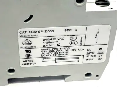 USED ALLEN BRADLEY 1492-SP1D050