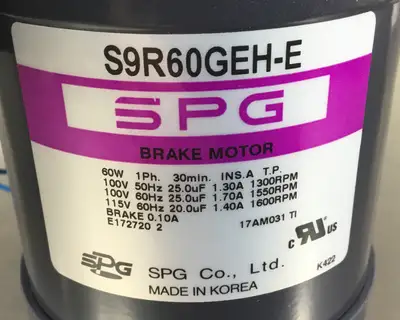 Used SPG S9R60GEG-E Gearmotors South Carolina US | Palmetto Automation #1159743
