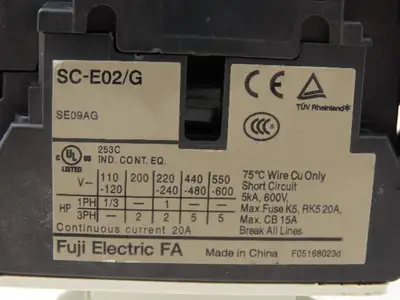 Fuji Electric BM3RHB-010 SC-E02/G 10A Circuit Breaker/Contactor Motor Starter