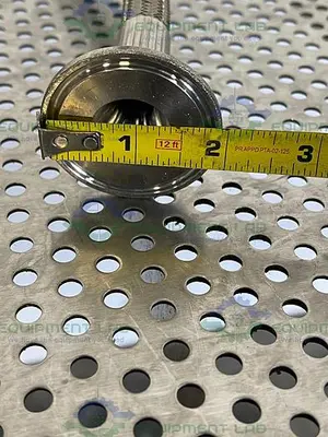 USED 20 FT STAINLESS STEEL HOSE W/ 1/2" SANITARY FITTING TO 1" SANITARY FITTING