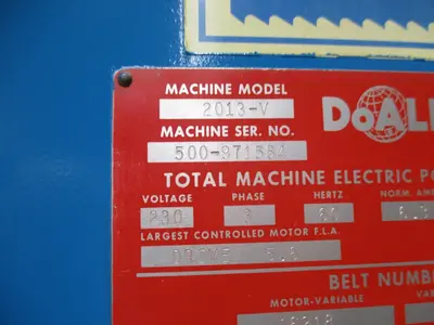 20" DoAll, vertical countour bandsaw, variable speed