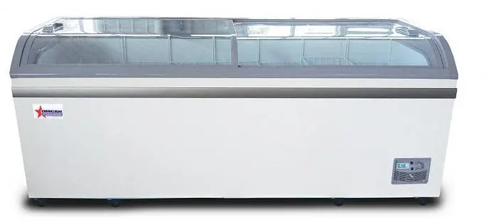 79″ Ice Cream Display Chest Freezer with Curved Glass Top, 24.72 cu.ft. Capacity – 110 V,