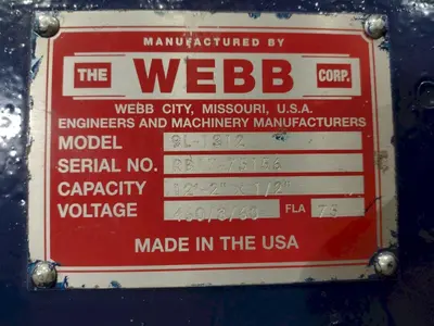 WEBB 9L-1312 Plate Bending Rolls including Pinch | Machinery For Sale (8)