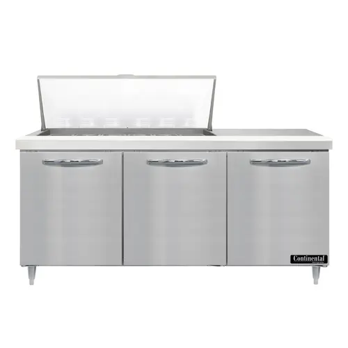 Continental D72N18M 72" Designer Line Sandwich/salad Prep Table W/ Refrigerated Base, 115v
