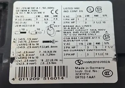 Siemens Sirius 3RT1024-1B..0 Contactor W/3RH1921-1HA22-3AA1 Loc4E42
