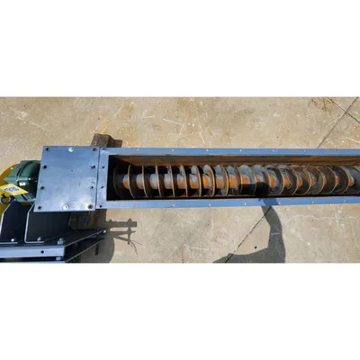 Used 8" dia X 17' U-trough Industrial Screw Auger Conveyor