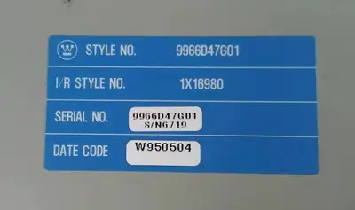 INGERSOLL-RAND MICROCONTROLLER STYLE NO: 9966D47G01 2E