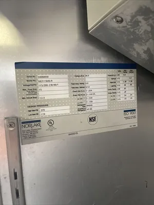 174-0131 Norlake NX211SMS/8 Single Door Self Contained Reach In Freezer