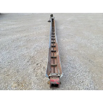 Used 7"W X 23'-5"L Galvanized Single Chain Drag Conveyor