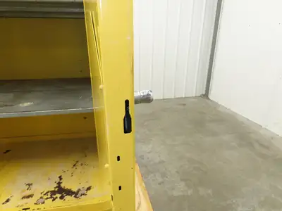 Eagle 1992 Flammable Liquid Safety Cabinet Yellow Dual Door 90 Gallon 43x34x65"