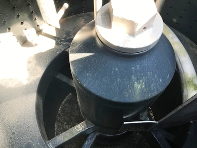 Western States 48 x 30 Quadramatic perforate basket centrifuge, Halar-lined.