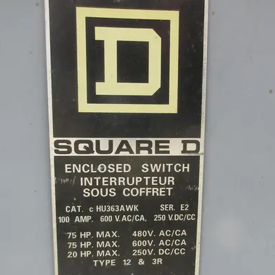 USED SQUARE D CHU363AWK