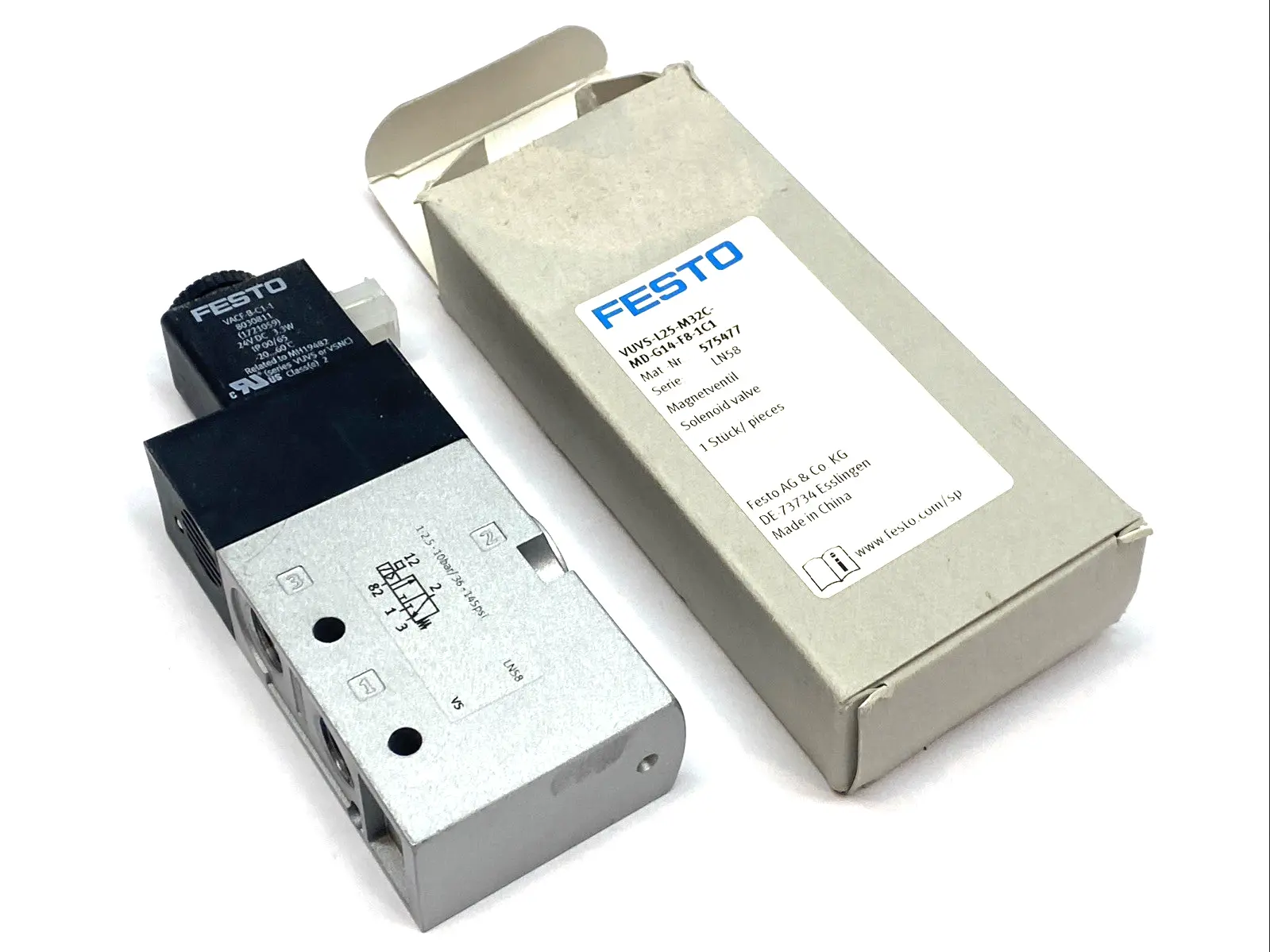 New | in-Stock Festo Solenoid Valve 3/2 24VDC 575477 Solenoid Valves Michigan US | Maverick Industrial Sales #1391008