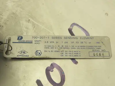 Drexelbrook 700-207-1 Sensing Element Level Switch Control Unit XP Haz Loc