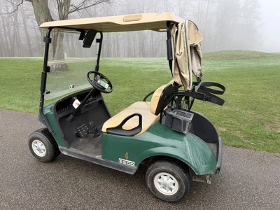 (1) 2015 E-Z-Go golf cart with a Kawasaki gas engine, includes canopy, fold-down windshield, and bal...