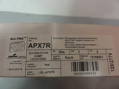 NEW COOPER LIGHTING APX7R