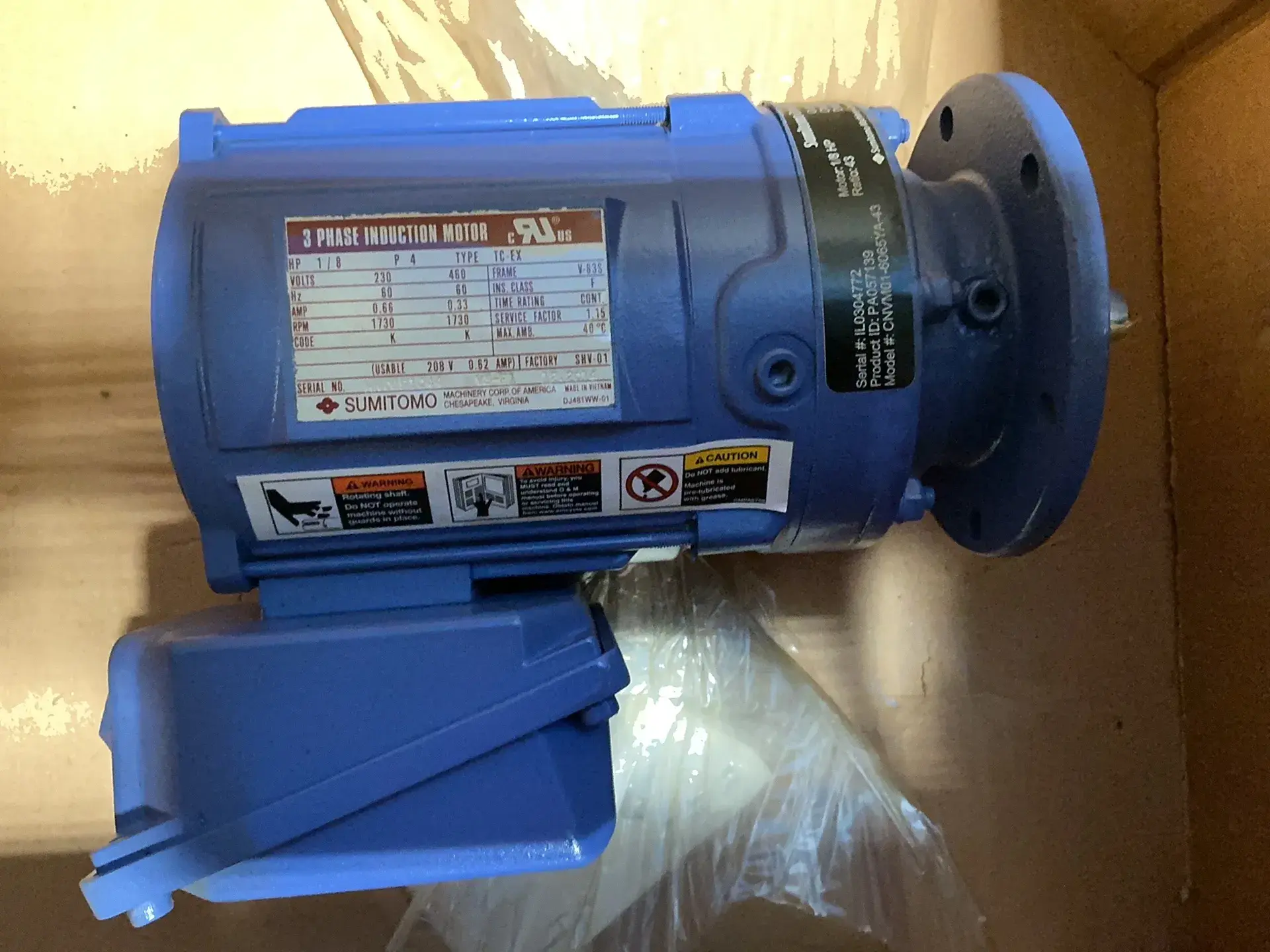Used 2014 SUMITOMO CNVM016065YA43 Motors (misc) Ohio US | HGR 24 #1309977
