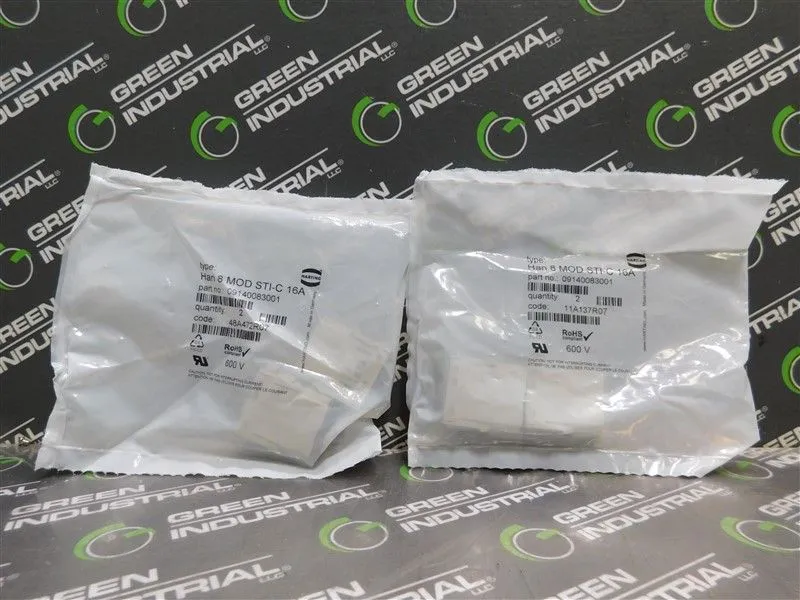lot of 2 Harting 09140083001 Male Han Modular EE Connector Han 8 MOD STI-C  New