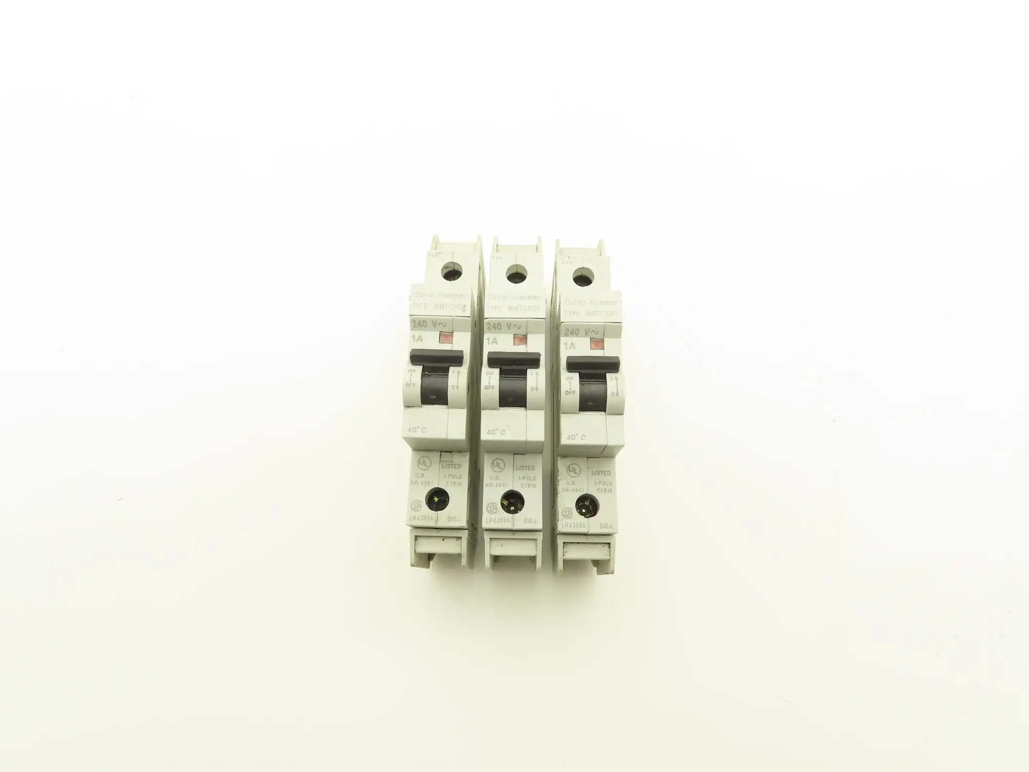 Cutler Hammer WMTC1001 1-Pole 1A Circuit Breaker Lot of 3