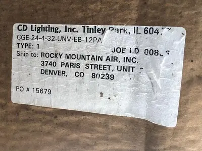 CLEAN ROOM CD LIGHTING INC CGE-24-4-32-UNV-EB-12PA TYPE 1 120,277V 50-50HZ