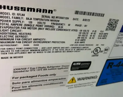 129-0118 Run of 36 Hussmann Hybrid Freezer and Cooler Doors. 2023