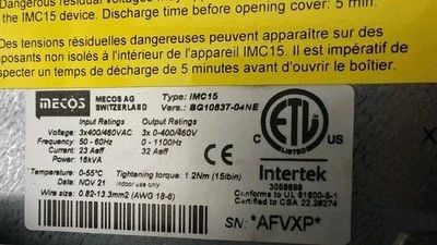 USED MECOS MECOS IMC15-BG10837-04NE IMC15BG1083704NE