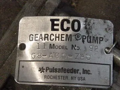 ECO Gear Pump, 1", Mfgd. by Pulsafeeder, Inc, Stainless steel