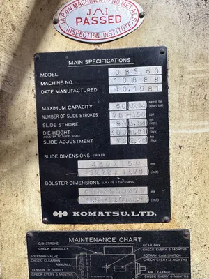 KOMATSU OBS-60 Gap Frame (OBS) Presses | RELCO MACHINERY (9)