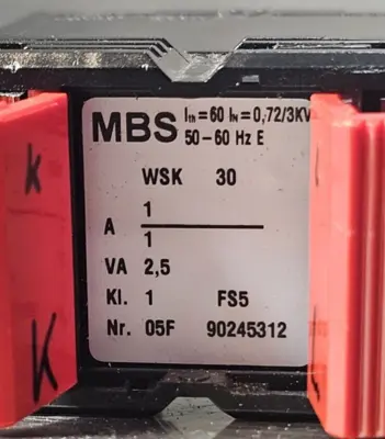 MBS WSK 30 Current Transformer (BIN735)