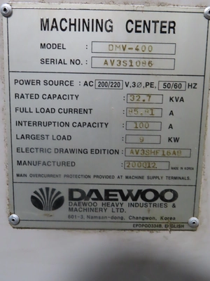 Used DAEWOO DMV-400 Vertical Machining Centers Minnesota US | Machinesused.com #1319516