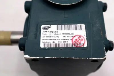 DODGE TIGEAR 2 202Q15R14 GEARBOX 15:1 790 LB 1750 RPM #S-163