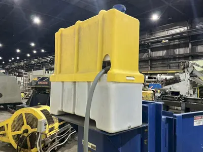 55 GALLON DRUM VESTIL HYDRAULIC CRUSHER & COMPACTOR, MODEL #WBB3147055: YOBRO #24913
