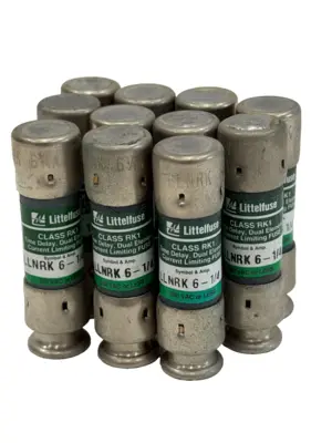 NEW LOT OF 11 LITTELFUSE LLNRK-6-1/4 TIME DELAY FUSES LLNRK614