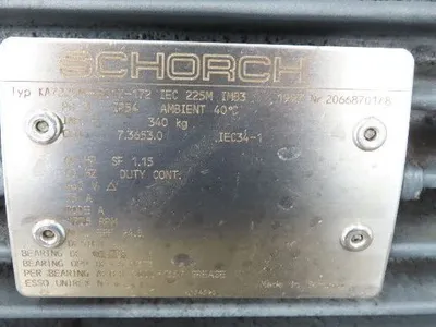 Schorch KA7225M-BB01Z-172 Kaeser Compressor Motor 60Hp 75A 460V 3PH IEC 225M