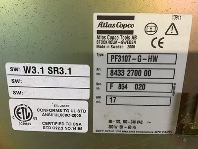 Used 2006 ATLAS COPCO PF3107GHW Electrical Controls Ohio US | HGR 24 #1508107