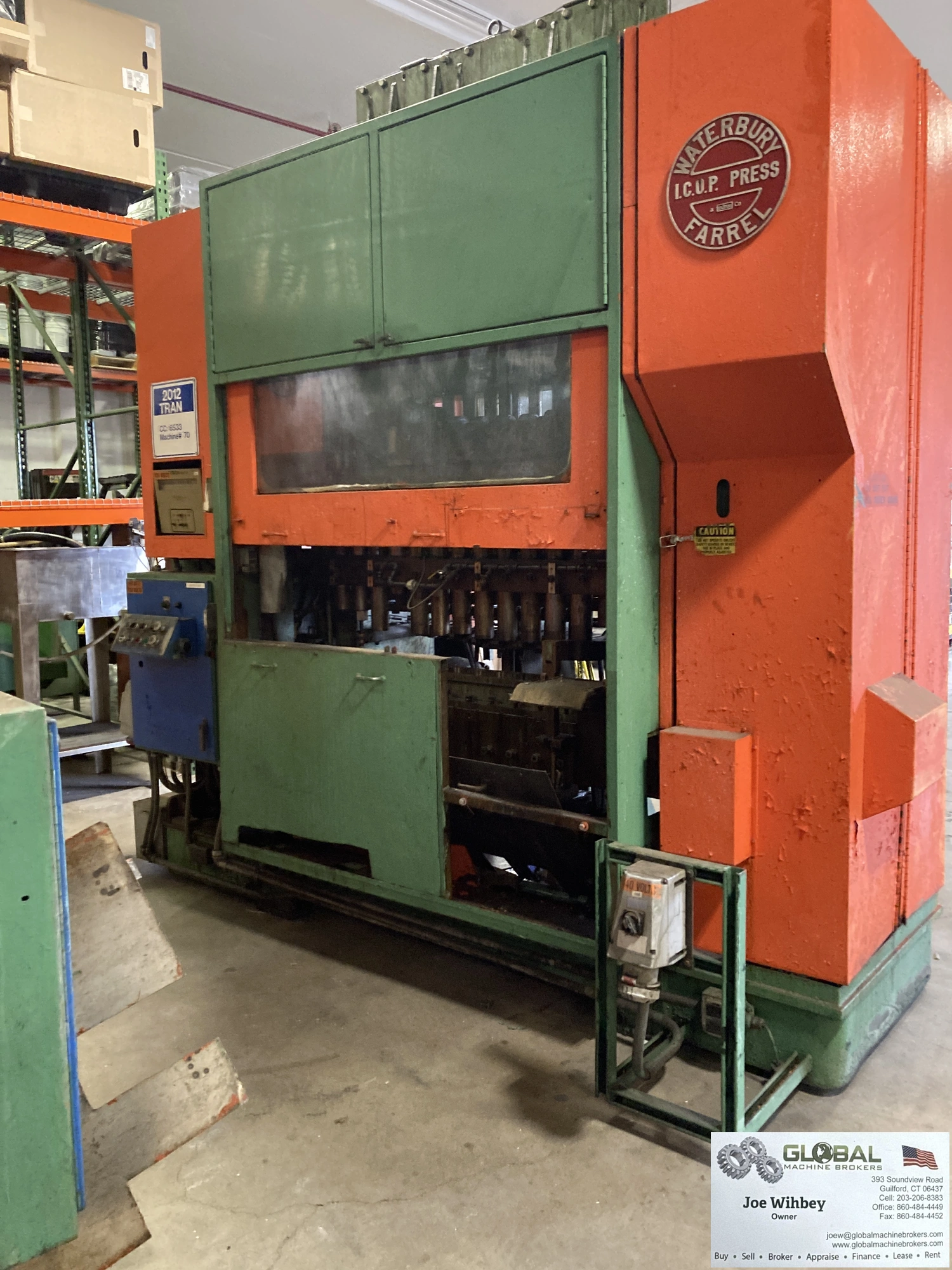 Waterbury Farrel 2012 ICOP Transfer Press Round Plunger w Minster