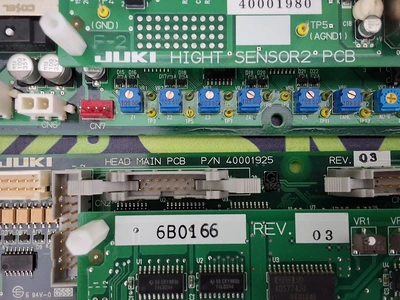 JUKI 40001925 / 40001926 HEAD MAIN PCB WITH JUKI 40001980 HIGHT SENSOR 2 PCB