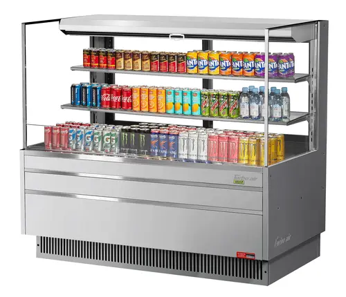 Turbo Air TOM-60L-UFD-S-3S-N 58 3/4" Horizontal Open Air Cooler w/ (3) Levels, 115v