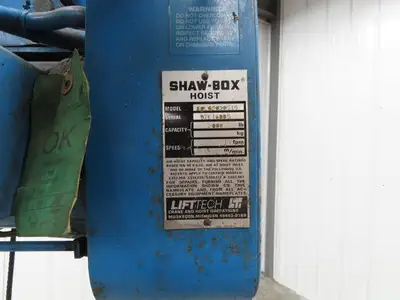 Shaw-Box 80L02025S16 Yale LiftTech Electric Cable Hoist 1 Ton 20' Lift 16FPM 3Ph