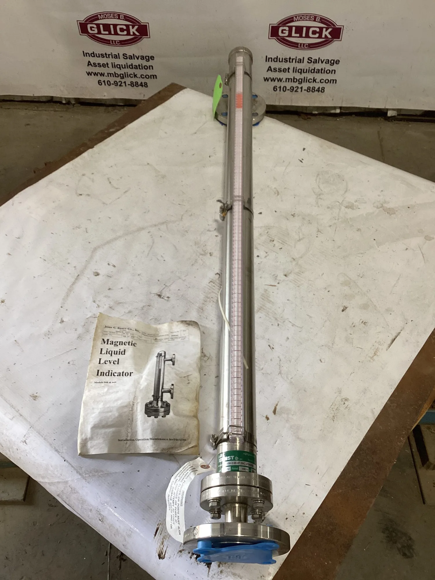 John C. Ernst 049 Magnetic Liquid Level Indicator NEW 049S6 2.00-47.00C J150332