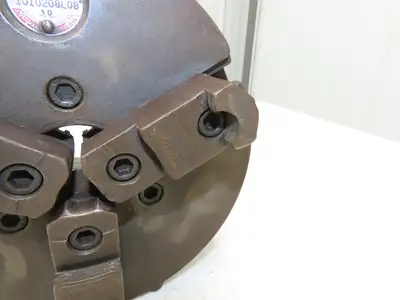Cushman 1010208L0B 3-Jaw Independent Manual Lathe Chuck 8" OD L0 Taper Mount