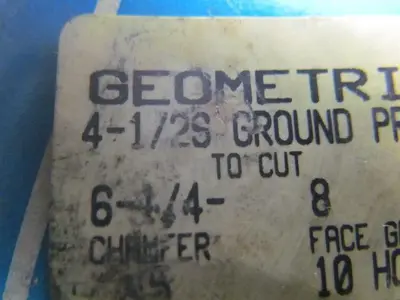 Greenfield 4-1/2S Geometric 6-1/4"Chamfer 8 Face NS Grind Ductile Iron