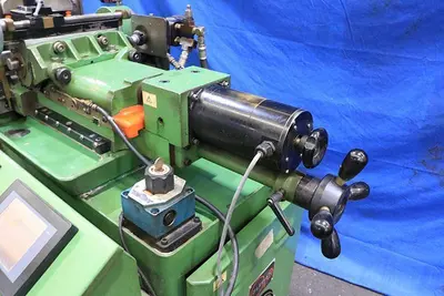 GLEBAR MODEL TF-9DHD  "MADE IN USA" CENTERLESS GRINDER
 PROGRAMMABLE BY TOUCHSCREEN CONTROL,
    AUTO INFEED & THRUFEED