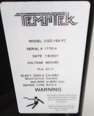 Temptek 15 Ton Portable Chiller #GCD-15A-FC – NEW 2021 – Never Used