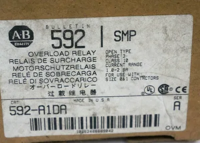 NEW ALLEN BRADLEY 592-A1DA OVERLOAD RELAY 592A1DA